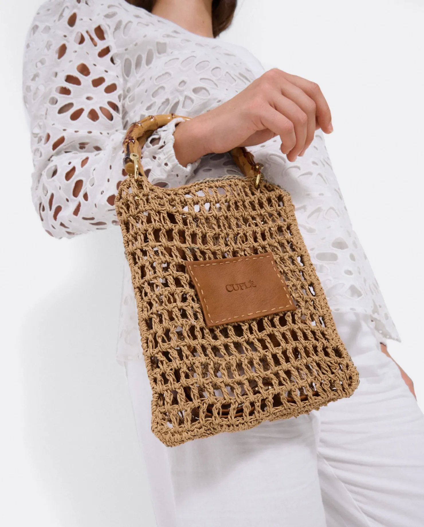 Clearance Cuplé Bandolera Bambu Rafia Marron