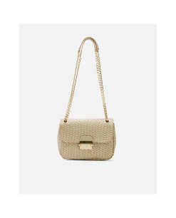 New Cuplé Bolso Caja Pequeno Trenzado Oro
