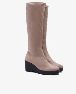 Sale Cuplé Bota Alta Cuna Ultrasuede Strech Cuero