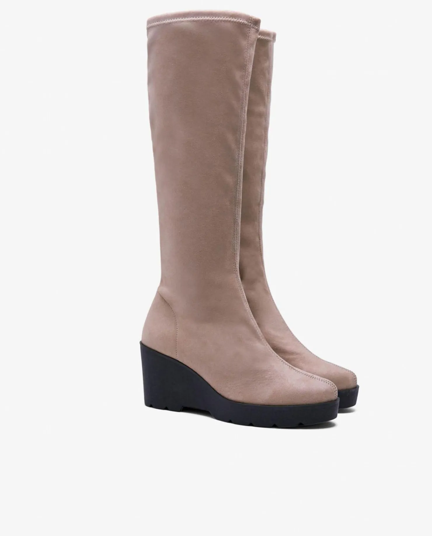 Sale Cuplé Bota Alta Cuna Ultrasuede Strech Cuero