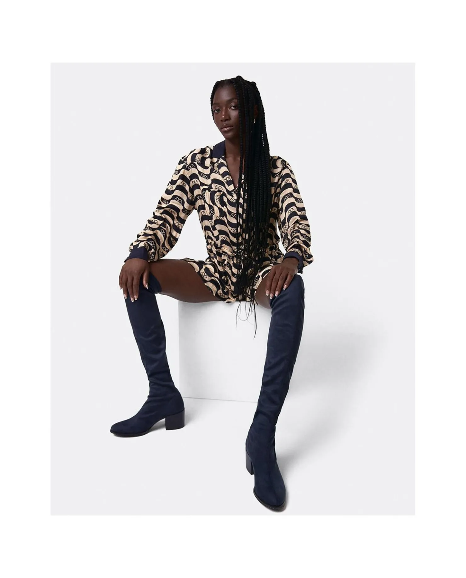 Outlet Cuplé Bota Mosquetera Strech Ultrasuede Strech Marino