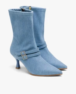 Outlet Cuplé Botin Hebilla Vaquero Azul