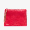 Cuplé Cartera Mano Mediana Serraje Coco Rojo