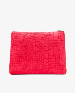 Cuplé Cartera Mano Mediana Serraje Coco Rojo