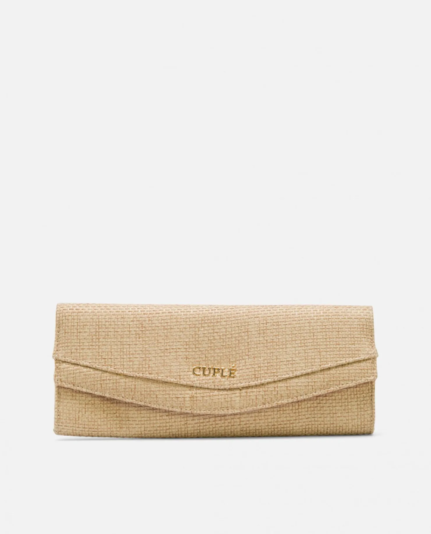 Cuplé Cartera Mano Solapa Textil Beig