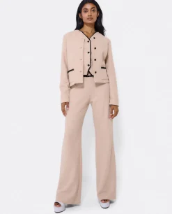 Online Cuplé Chaqueta Corta Tweed Beig