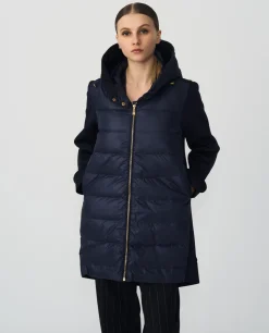 Clearance Cuplé Chaqueta Neopreno Larga Neopreno Marino