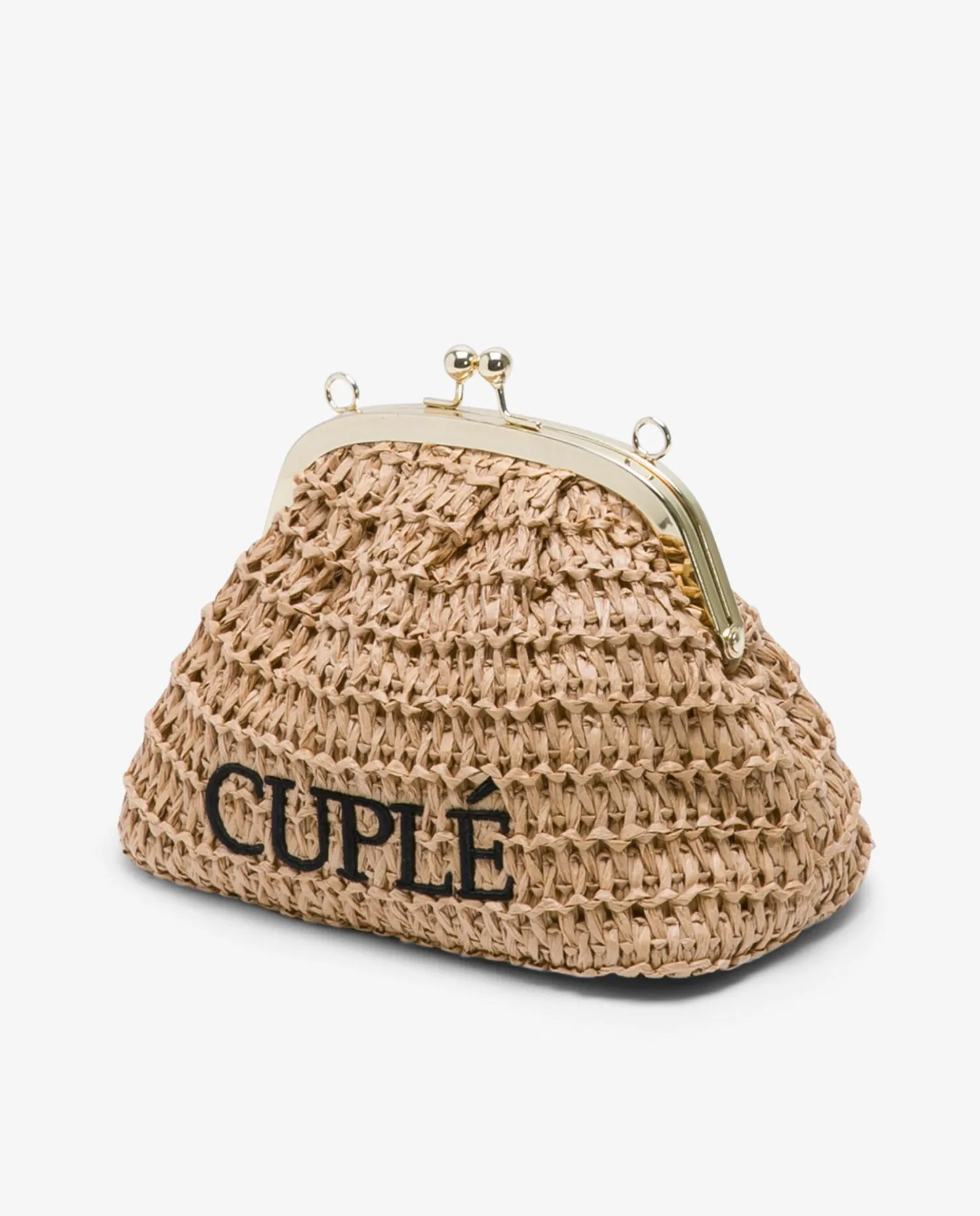 Clearance Cuplé Clutch Rafia Beig