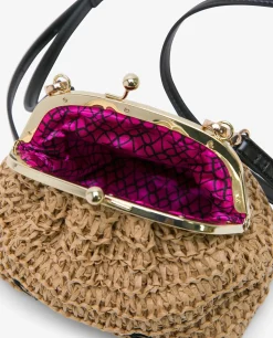 Clearance Cuplé Clutch Rafia Beig