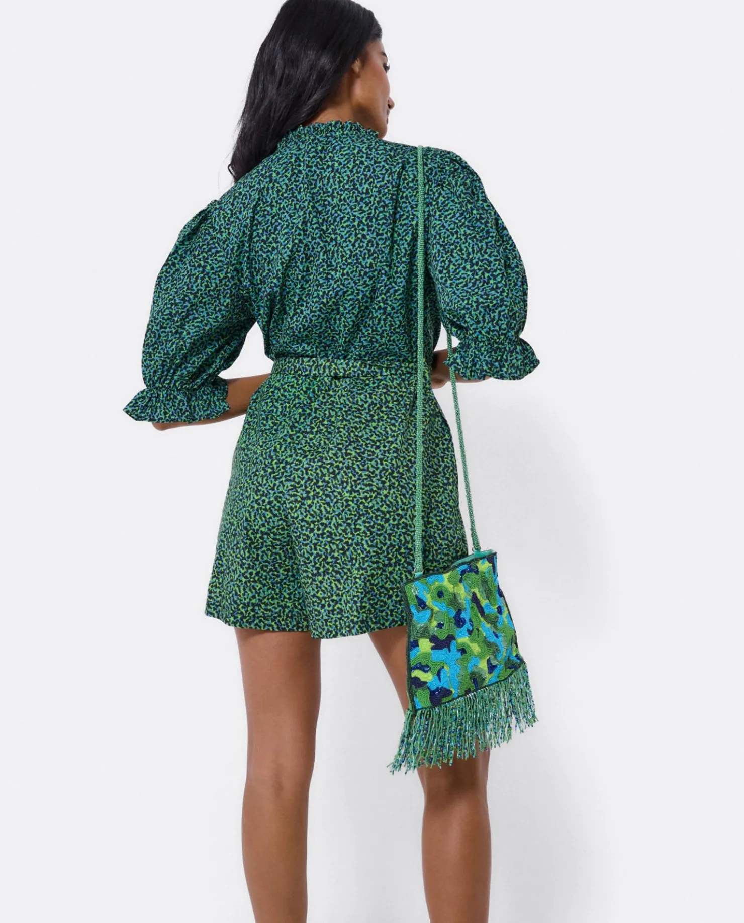 Online Cuplé Mono Corto Crep Leopardo Verde