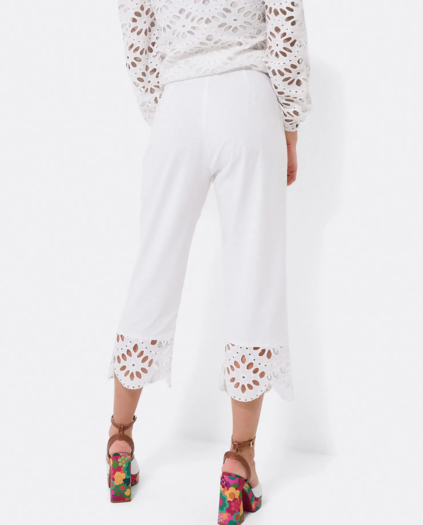 Hot Cuplé Pantalon Bajo Guipur Algodon Blanco