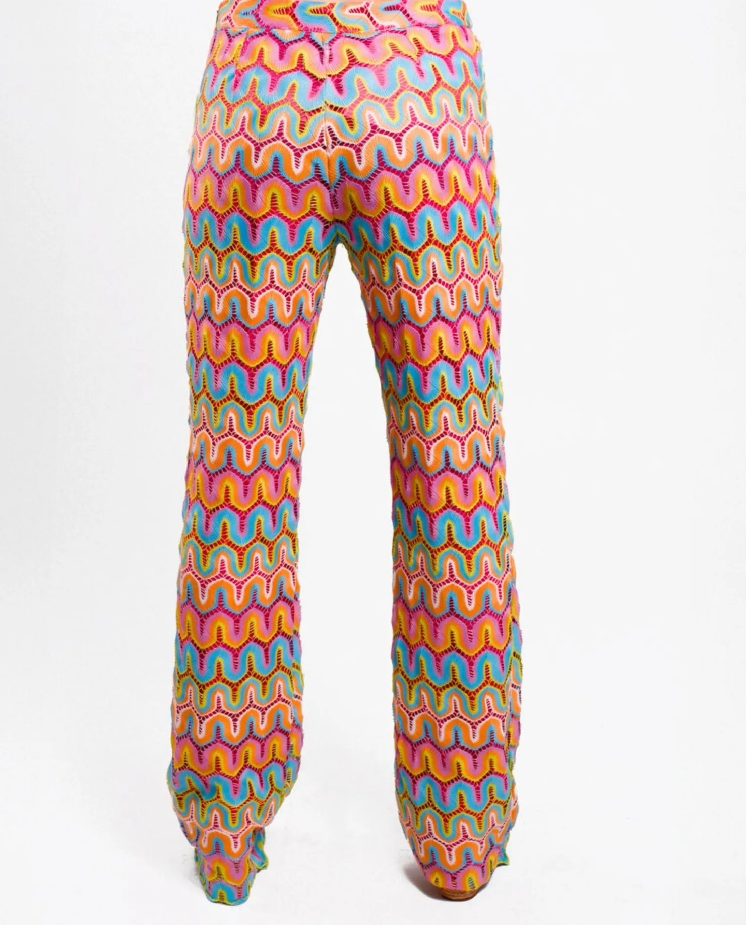 Discount Cuplé Pantalon Campana Crochet Multicolor