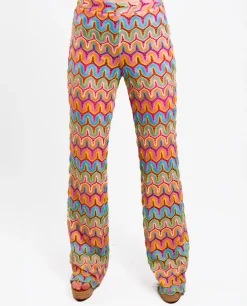 Discount Cuplé Pantalon Campana Crochet Multicolor