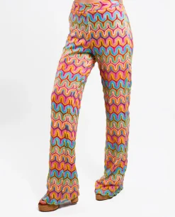 Discount Cuplé Pantalon Campana Crochet Multicolor