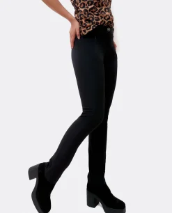 Discount Cuplé Pantalon Pitillo Doble Tela Negro