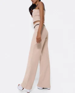 Discount Cuplé Pantalon Puntilla Tweed Beig