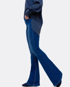 Outlet Cuplé Pantalon Vaquero Con Campana Vaquero Marino