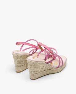 Clearance Cuplé Sandaliacuna Tiras Strass Fucsia