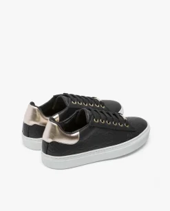 Cuplé Zapatillas Piel Logos Negro
