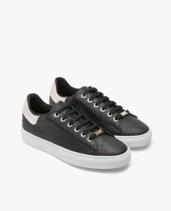 Cuplé Zapatillas Piel Logos Negro