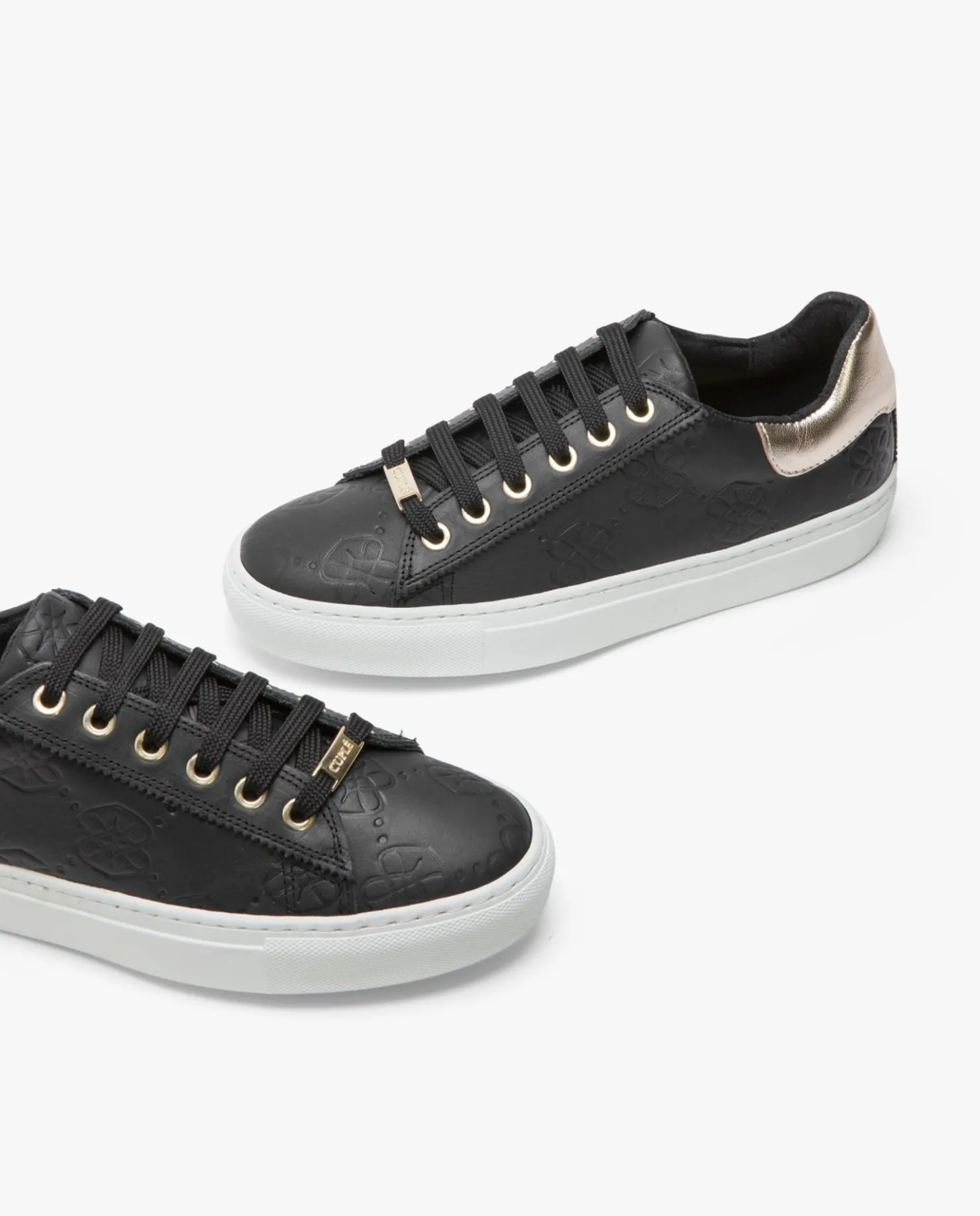 Cuplé Zapatillas Piel Logos Negro